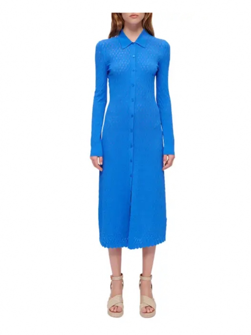 maje Maline Openwork Long Sleeve Sweater Dress Size 6